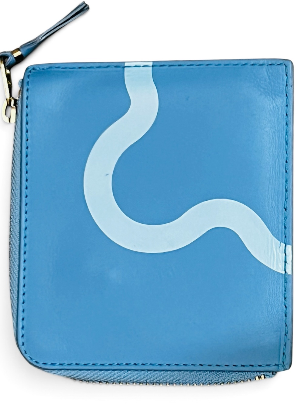 Comme des Garcons Light Blue and Red Change Purse Snake with Ruby Eyes